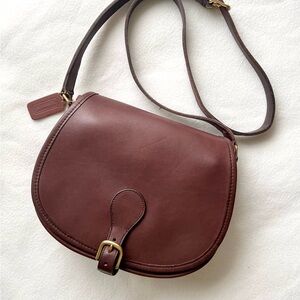 Vintage Coach Saddle Bag – Mahogany – Style 9851